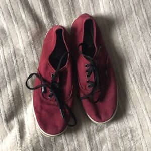 Women’s Vans (red/maroon, black)
